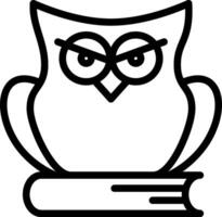 Owl on book coloring page vector