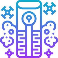 A computer with a key and a lock icon vector