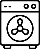 A washing machine icon with a fan on top vector