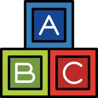 A block with the letters abc on it vector