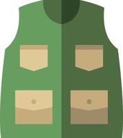 A green vest with pockets on the front vector
