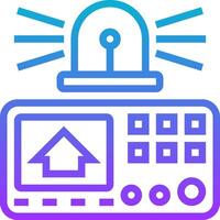 A computer with a clock and a light on it vector