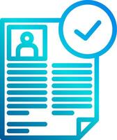 A document icon with a check mark and a person icon vector