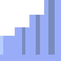 A bar chart with a line going up and down vector