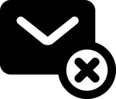 An email icon with a cross and an x vector
