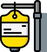 A yellow bag with a sign on it vector