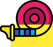 A colorful and colorful hose with a yellow and blue handle vector