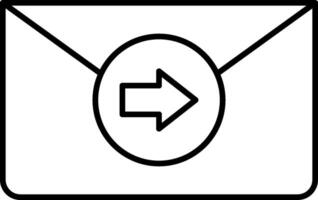 An envelope with an arrow pointing to the right vector