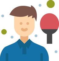 A man with a ping pong paddle and ball vector