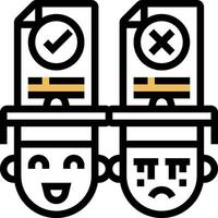 Two people with a check mark on their heads vector