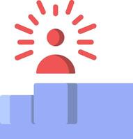 A person is standing on a ledge with a sun shining above them vector