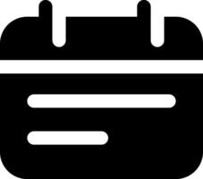 A black and white calendar icon on a white background vector