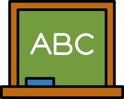 A blackboard with the word abc written on it vector