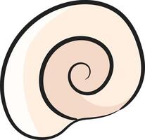 A cartoon shell with a spiral pattern vector