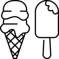 Ice cream and popsicle coloring pages vector