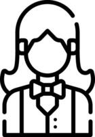 A woman with a bow tie and a tie vector