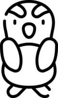 A black and white drawing of a penguin vector