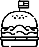 A hamburger with american flag on top vector