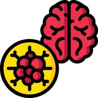 Brain and virus illustration vector