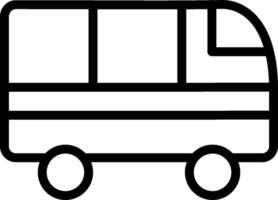A black and white drawing of a bus vector
