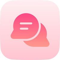 A pink and orange icon with two speech bubbles vector