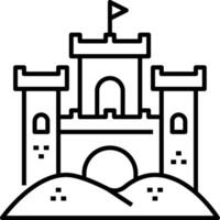 A castle on the beach with a flag on top vector