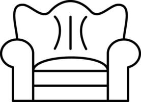 A chair with a black outline on a white background vector