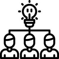 A group of people with a light bulb above them vector