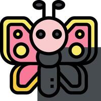 A pink and yellow butterfly with black spots vector