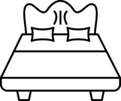 Bed with pillows and a pillow on top vector