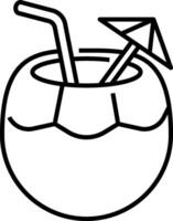 Coconut drink coloring pages vector