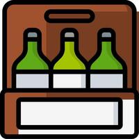 Wine bottles in a box icon vector
