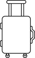 A suitcase with wheels and handle on a white background vector