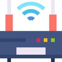 A wifi router with a blue and white background vector