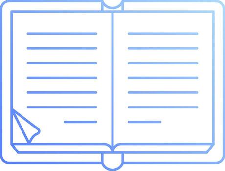 An open book with a pen and paper on it vector