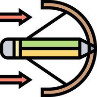 An arrow and pencil are pointing in different directions vector