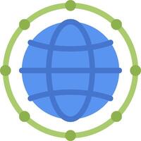 A globe surrounded by circles and dots vector