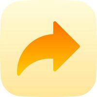 An orange arrow pointing to the right on an app icon vector