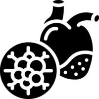 Heart and virus icon vector