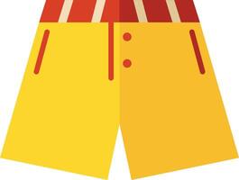 A yellow shorts with red and yellow stripes vector