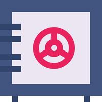 A book with a steering wheel icon on it vector