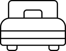 A bed with a bed frame and a bedside table vector