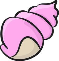 A pink shell with a white background vector