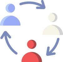 A circle with three people in it vector