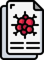 A document with a red and black object on it vector