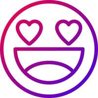 A purple and pink emoticor with hearts vector
