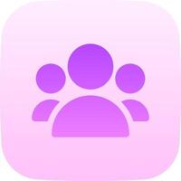 The icon for a group of people on a pink background vector