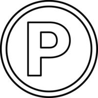 A black and white image of a parking sign vector