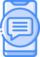 A phone with a speech bubble icon vector