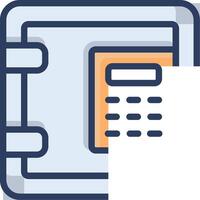 A safe box with a calculator and a calculator icon vector